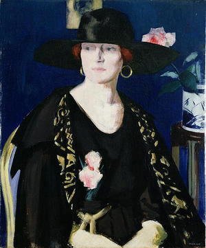 Francis Campbell Boileau Cadell - A Lady in Black and Gold