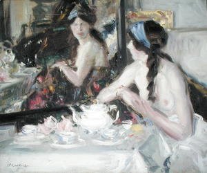 Francis Campbell Boileau Cadell - At the Mirror, 1913