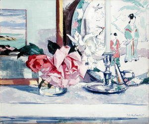 Francis Campbell Boileau Cadell - A Still Life - Roses (lona)