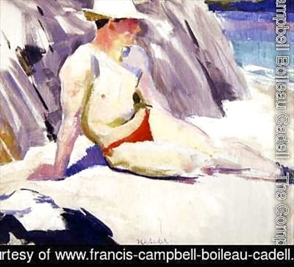 Francis Campbell Boileau Cadell - Sunbather on the Beach Iona