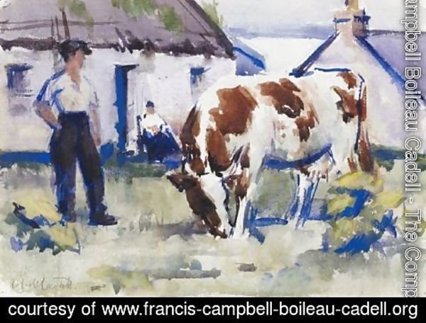 Francis Campbell Boileau Cadell - The Brown And White Cow, Iona